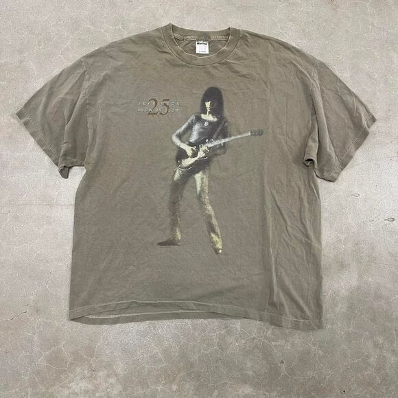 Vintage Jeff Beck 25 Years 1999 British Rock Brown Graphic T-Shirt 90s Band VTG - Picture 4 of 5